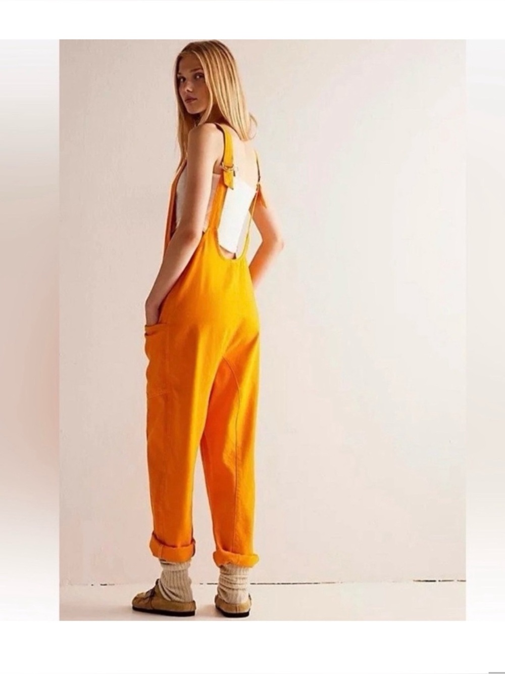 We The Free Orange Relaxed Overalls Jumpsuit